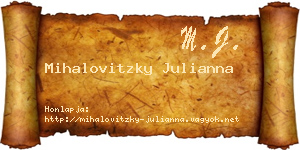 Mihalovitzky Julianna névjegykártya